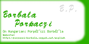 borbala porpaczi business card